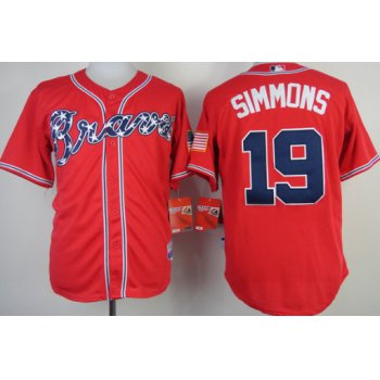 Atlanta Braves #19 Andrelton Simmons 2014 Red Jersey