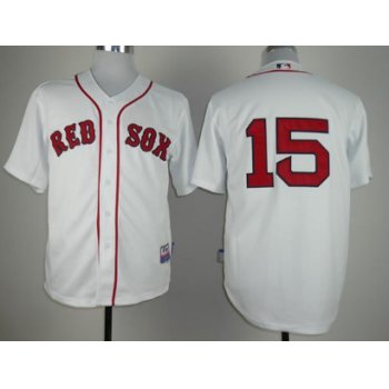Boston Red Sox #15 Dustin Pedroia White Jersey