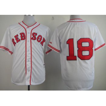 Boston Red Sox #18 Shane Victorino 1936 White Jersey