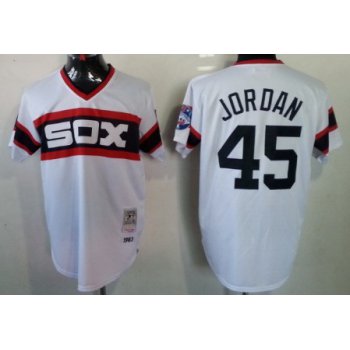 Chicago White Sox #45 Michael Jordan 1983 White Pullover Throwback Jersey