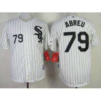 Chicago White Sox #79 Jose Abreu White With Black Pinstripe Jersey