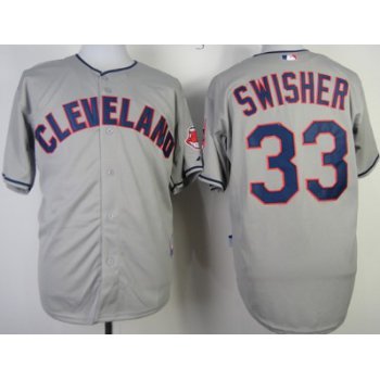 Cleveland Indians #33 Nick Swisher Gray Jersey