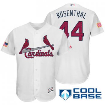 Men's St. Louis Cardinals #44 Trevor Rosenthal White Stars & Stripes Fashion Independence Day Stitched MLB Majestic Cool Base Jersey