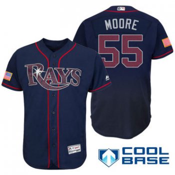 Men's Tampa Bay Rays #55 Matt Moore Navy Blue Stars & Stripes Fashion Independence Day Stitched MLB Majestic Cool Base Jersey