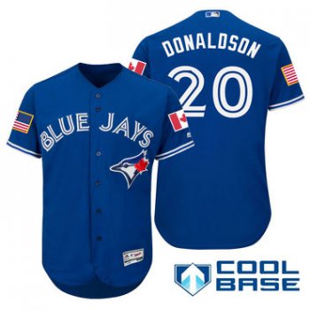 Men's Toronto Blue Jays #20 Josh Donaldson Royal Blue Stars & Stripes Fashion Independence Day Stitched MLB Majestic Cool Base Jersey