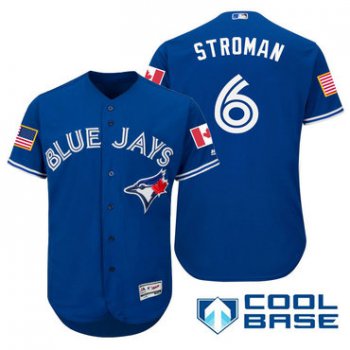 Men's Toronto Blue Jays #6 Marcus Stroman Royal Blue Stars & Stripes Fashion Independence Day Stitched MLB Majestic Cool Base Jersey