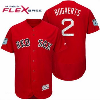 Men's Boston Red Sox #2 Xander Bogaerts Red 2017 Spring Training Stitched MLB Majestic Flex Base Jersey