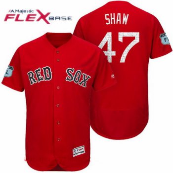 Men's Boston Red Sox #47 Travis Shaw Red 2017 Spring Training Stitched MLB Majestic Flex Base Jersey