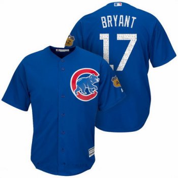 Men's Chicago Cubs #17 Kris Bryant Royal Blue 2017 Spring Training Stitched MLB Majestic Cool Base Jersey