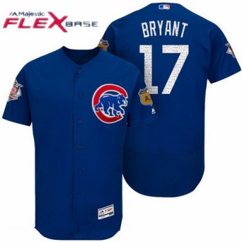 Men's Chicago Cubs #17 Kris Bryant Royal Blue 2017 Spring Training Stitched MLB Majestic Flex Base Jersey