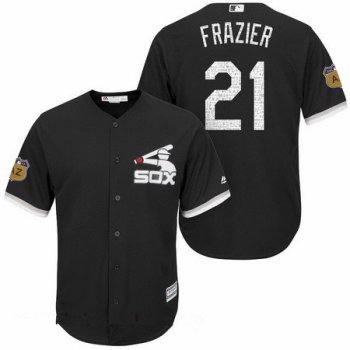 Men's Chicago White Sox #21 Todd Frazier Black 2017 Spring Training Stitched MLB Majestic Cool Base Jersey