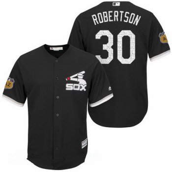 Men's Chicago White Sox #30 David Robertson Black 2017 Spring Training Stitched MLB Majestic Cool Base Jersey