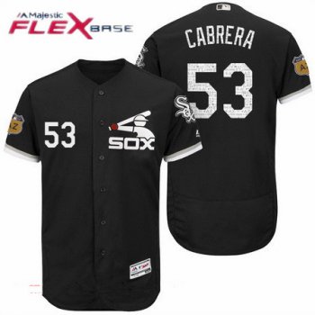Men's Chicago White Sox #53 Melky Cabrera Black 2017 Spring Training Stitched MLB Majestic Flex Base Jersey