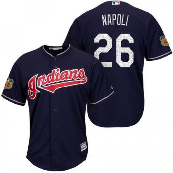 Men's Cleveland Indians #26 Mike Napoli Navy Blue 2017 Spring Training Stitched MLB Majestic Cool Base Jersey
