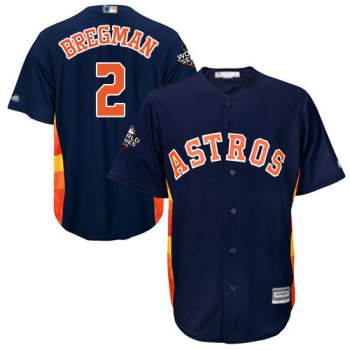 Astros #2 Alex Bregman Navy Blue New Cool Base 2019 World Series Bound Stitched Baseball Jersey