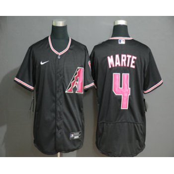 Men's Arizona Diamondback #4 Ketel Marte Black Stitched Nike MLB Flex Base Jersey