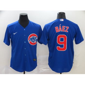 Men's Chicago Cubs #9 Javier Baez Blue Stitched MLB Cool Base Nike Jersey