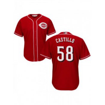 Men's Cincinnati Reds #58 Luis Castillo Authentic Red Alternate Cool Base Jersey