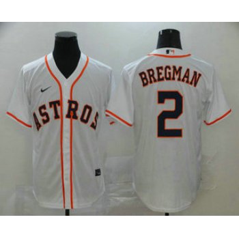 Men's Houston Astros #2 Alex Bregman White Stitched MLB Cool Base Nike Jersey