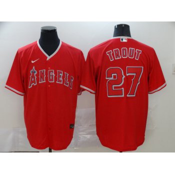 Men's Los Angeles Angels #27 Mike Trout Red Stitched MLB Cool Base Nike Jersey