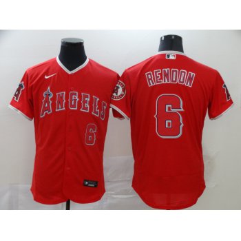 Men's Los Angeles Angels #6 Anthony Rendon Red Stitched MLB Flex Base Nike Jersey