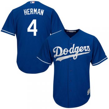 Men's Los Angeles Dodgers #4 Babe Herman Replica Royal Blue Alternate Cool Base Baseball Jersey