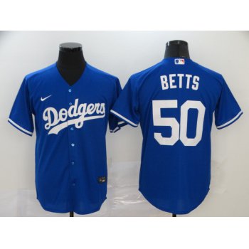 Men's Los Angeles Dodgers #50 Mookie Betts Blue Stitched MLB Cool Base Nike Jersey