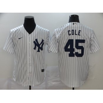 Men's New York Yankees #45 Gerrit Cole White Home Stitched MLB Cool Base Nike Jersey