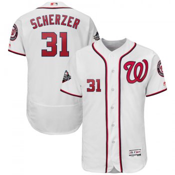 Men's Washington Nationals #31 Max Scherzer White 2019 World Series Bound Flexbase Authentic Collection Stitched MLB Jersey