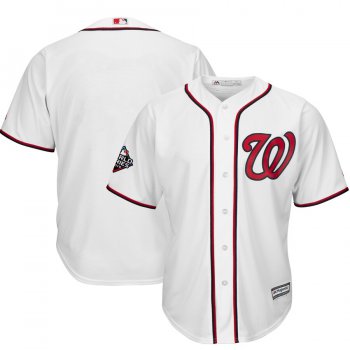Men's Washington Nationals Blank White 2019 World Series Bound Cool Base Stitched MLB Jersey