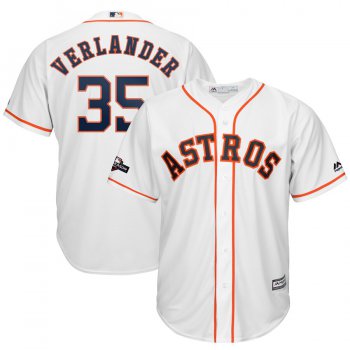 Houston Astros #35 Justin Verlander Majestic 2019 Postseason Official Cool Base Player White Jersey