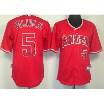 LA Angels of Anaheim #5 Albert Pujols Red Jersey