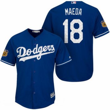 Men's Los Angeles Dodgers #18 Kenta Maeda Royal Blue 2017 Spring Training Stitched MLB Majestic Cool Base Jersey