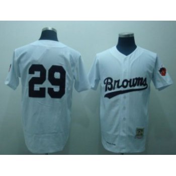 St. Louis Browns #29 Satchel Paige White Throwback Jersey