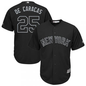 Yankees #25 Gleyber Torres Black De Caracas Players Weekend Cool Base Stitched Baseball Jersey