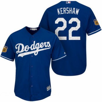 Men's Los Angeles Dodgers #22 Clayton Kershaw Royal Blue 2017 Spring Training Stitched MLB Majestic Cool Base Jersey