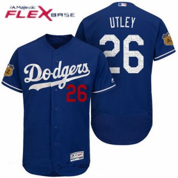 Men's Los Angeles Dodgers #26 Chase Utley Royal Blue 2017 Spring Training Stitched MLB Majestic Flex Base Jersey