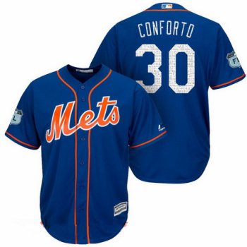 Men's New York Mets #30 Michael Conforto Royal Blue 2017 Spring Training Stitched MLB Majestic Cool Base Jersey