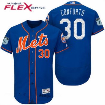 Men's New York Mets #30 Michael Conforto Royal Blue 2017 Spring Training Stitched MLB Majestic Flex Base Jersey
