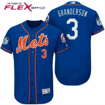 Men's New York Mets #3 Curtis Granderson Royal Blue 2017 Spring Training Stitched MLB Majestic Flex Base Jersey