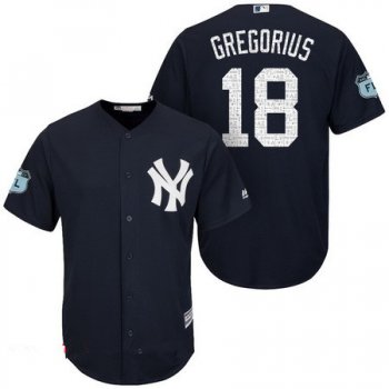 Men's New York Yankees #18 Didi Gregorius Navy Blue 2017 Spring Training Stitched MLB Majestic Cool Base Jersey