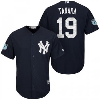 Men's New York Yankees #19 Masahiro Tanaka Navy Blue 2017 Spring Training Stitched MLB Majestic Cool Base Jersey