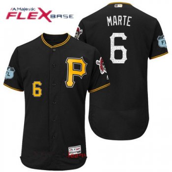 Men's Pittsburgh Pirates #6 Starling Marte Black 2017 Spring Training Stitched MLB Majestic Flex Base Jersey