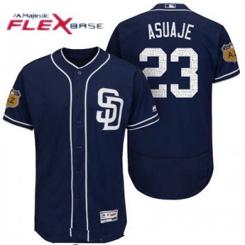 Men's San Diego Padres #23 Carlos Asuaje Navy Blue 2017 Spring Training Stitched MLB Majestic Flex Base Jersey