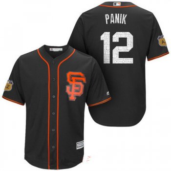 Men's San Francisco Giants #12 Joe Panik Black 2017 Spring Training Stitched MLB Majestic Cool Base Jersey