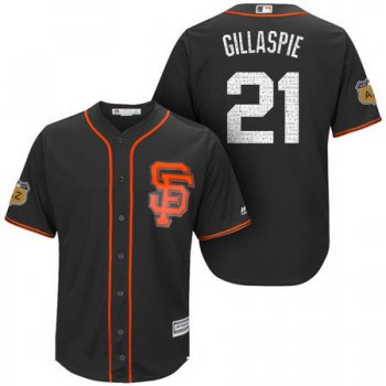 Men's San Francisco Giants #21 Conor Gillaspie Black 2017 Spring Training Stitched MLB Majestic Cool Base Jersey