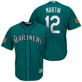 Men's Seattle Mariners #12 Leonys Martin Teal Green 2017 Spring Training Stitched MLB Majestic Cool Base Jersey