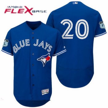 Men's Toronto Blue Jays #20 Josh Donaldson Blue No Name 2017 Spring Training Stitched MLB Majestic Flex Base Jersey