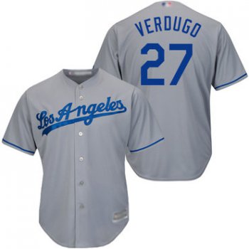 Dodgers #27 Alex Verdugo Grey New Cool Base Stitched Baseball Jersey