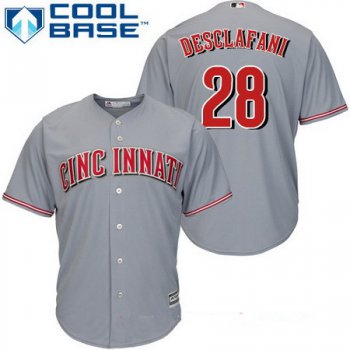 Men's Cincinnati Reds #28 Anthony DeSclafani Gray Road Stitched MLB Majestic Cool Base Jersey